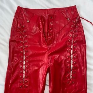 KOLLY I AM GIA TIE UP RED PANTS